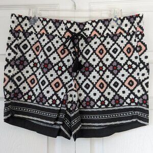 NWOT | LOFT Linen Geo Pattern Drawstring Shorts | 6